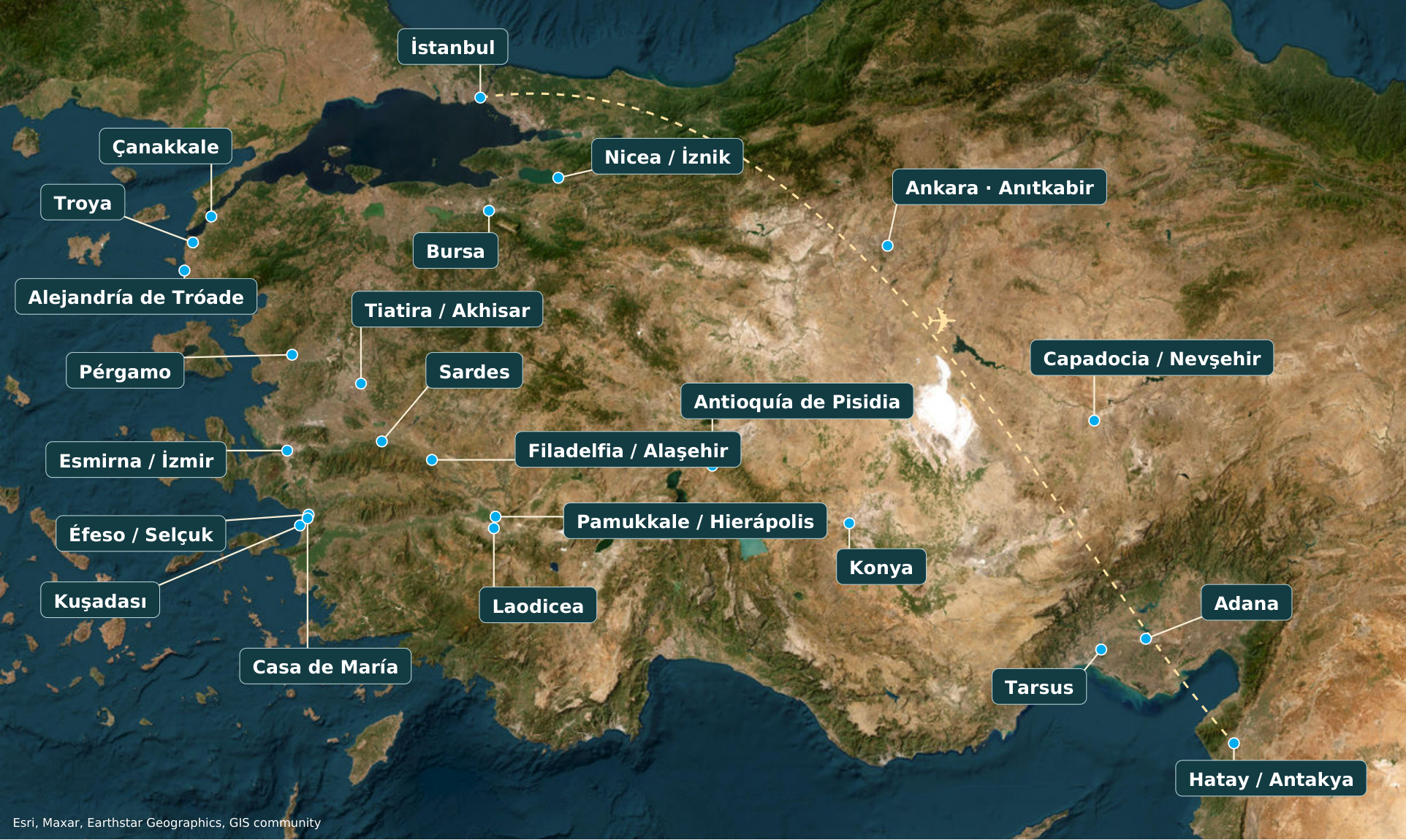 Ruta por Türkiye: Estambul, Hatay o Ankara, Capadocia, Tarso, Konya, las siete iglesias, Tróade, Troya, Bursa y Nicea